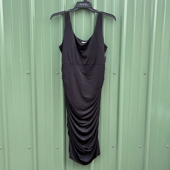 Sofia Womens Body Sculpting Ruched Tank Dress, Below Knee Length 2-Pack Size XXL - Picture 3 of 10